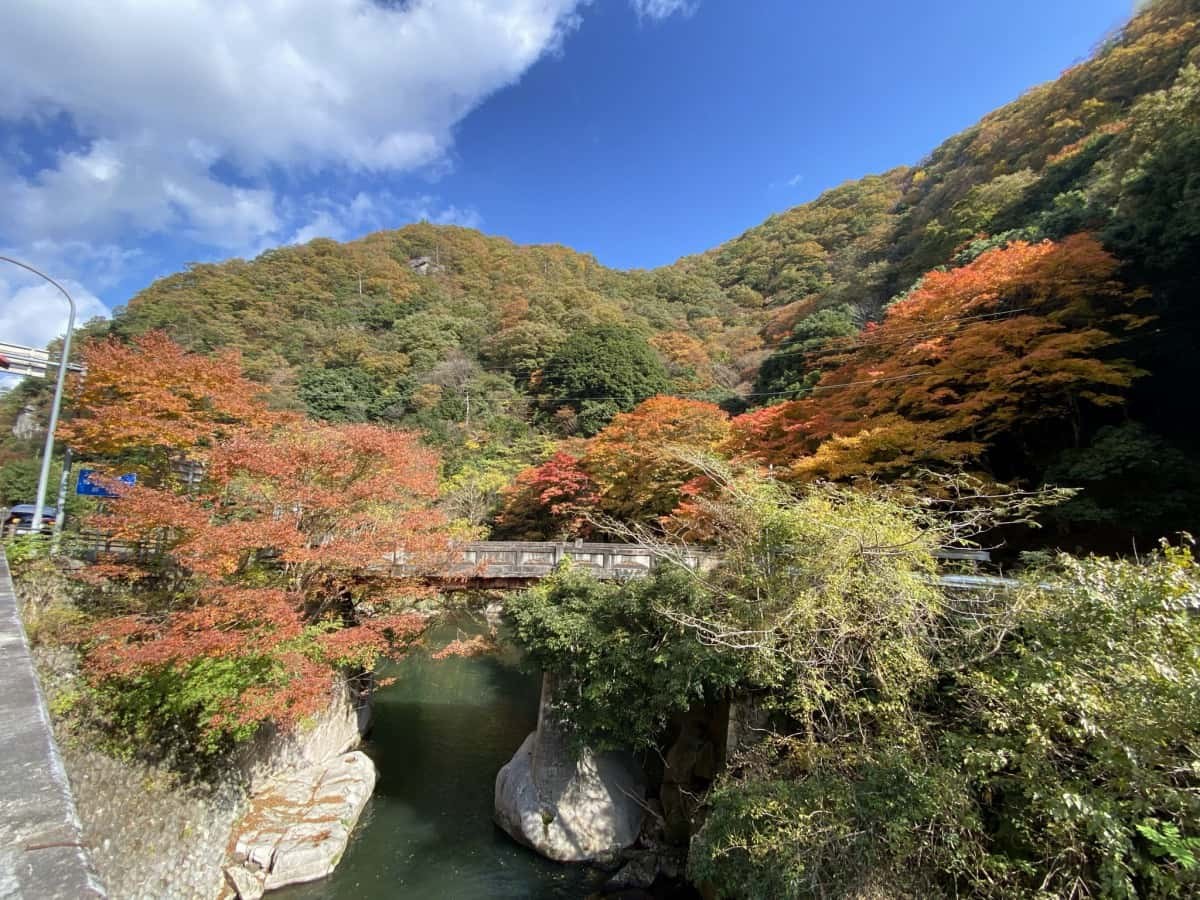 鳥取県日南町_紅葉_おすすめ_穴場_石霞渓_見ごろ_時期_駐車場