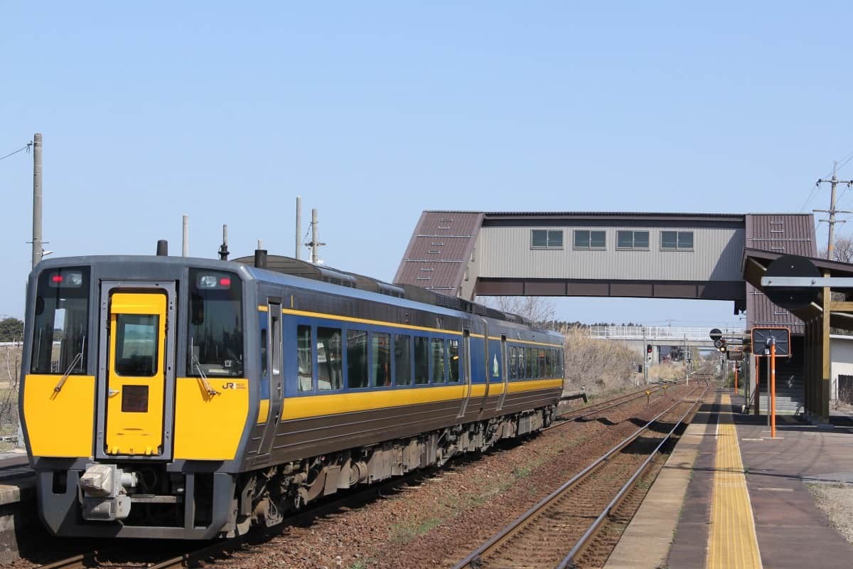 鳥取県大山町にあるJR山陰本線・大山口駅の様子