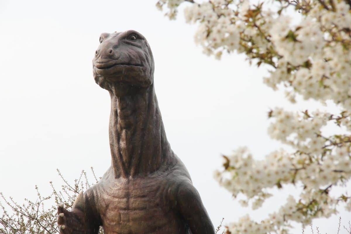 鳥取県湯梨浜町の“恐竜がいる公園”こと『潮風の丘とまり』の恐竜モニュメント