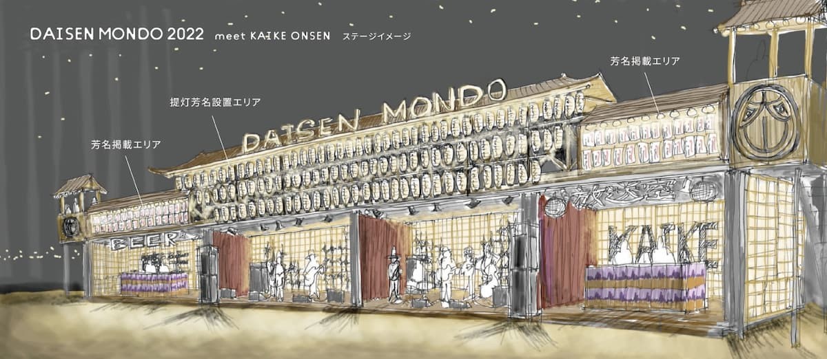 「DAISEN MONDO 2022 meet KAIKE ONSEN」のステージ完成図