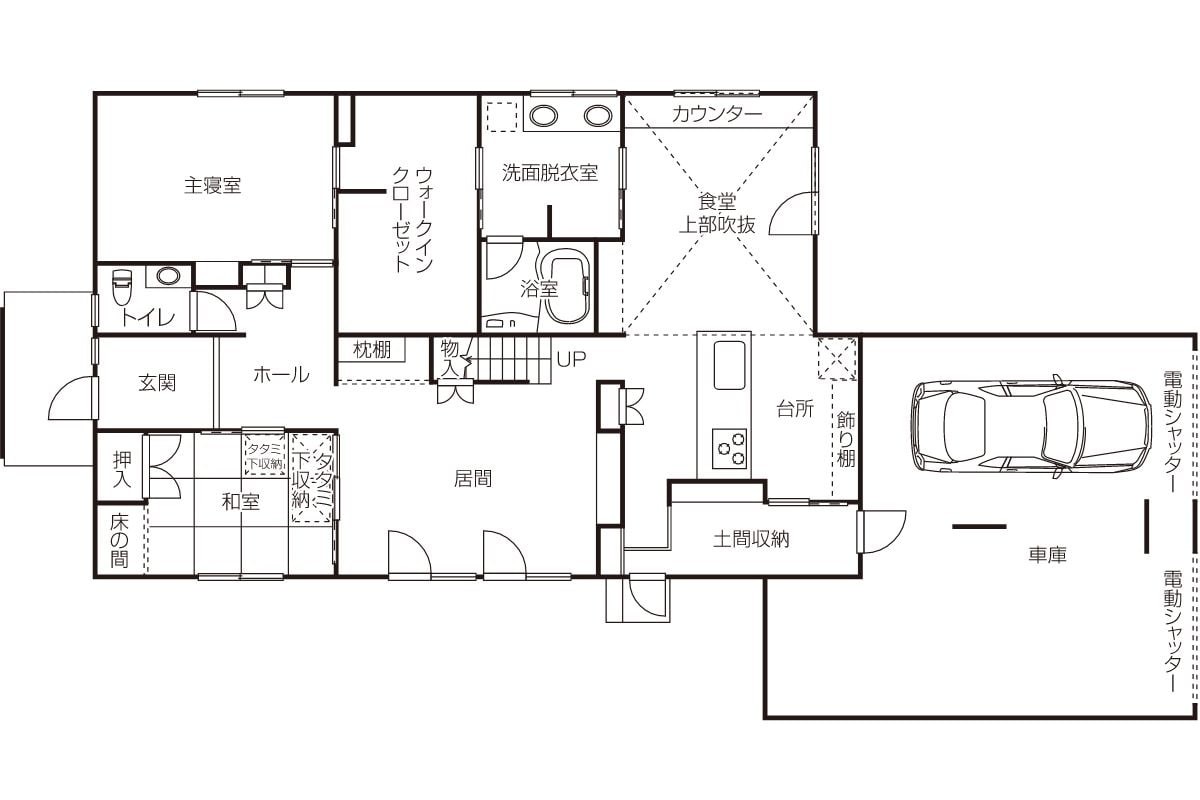 石川工務店が手掛けた住宅の図面１階