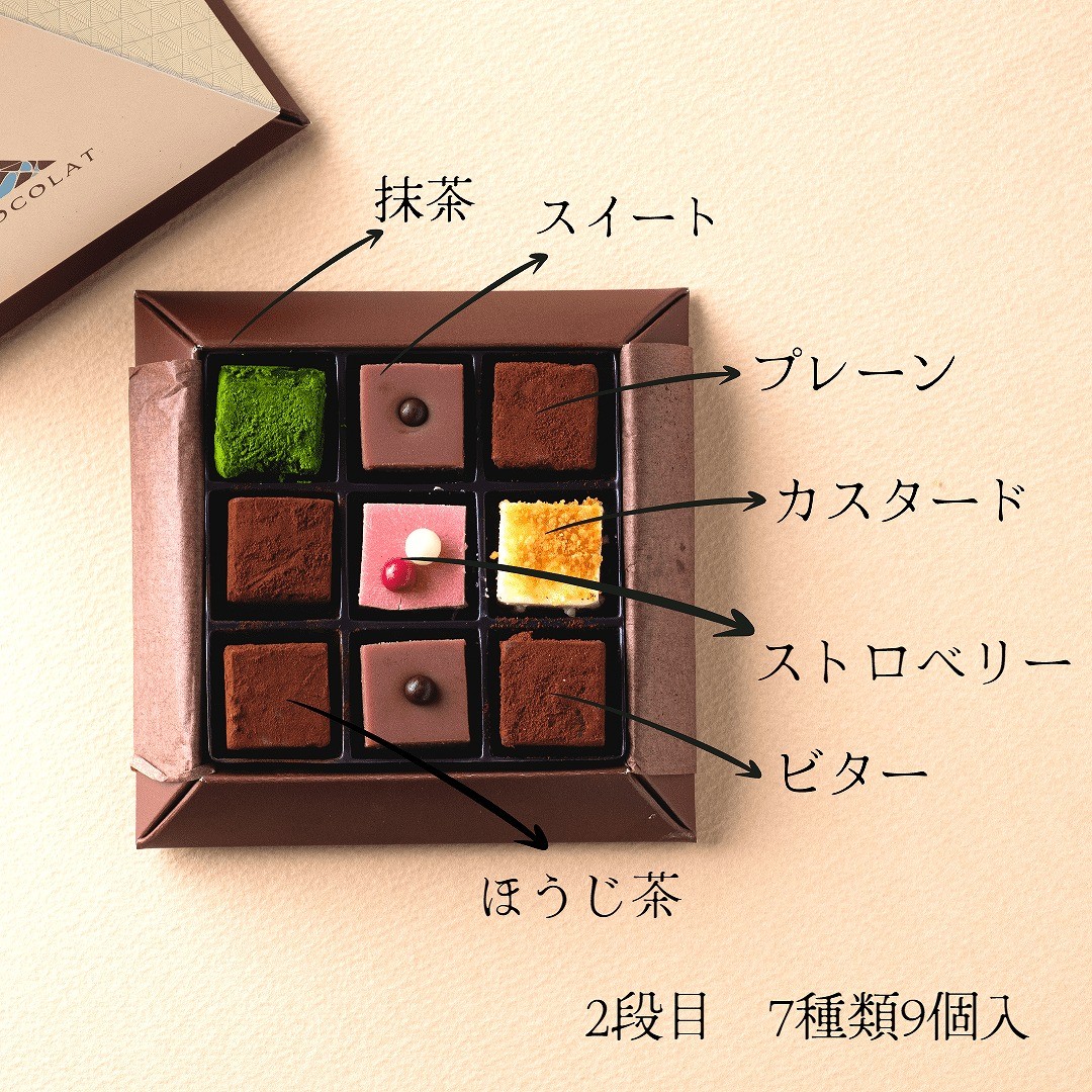 鳥取県鳥取市の鳥取砂丘前にある生チョコレート専門店『△Chocolat』の商品「ラグジュアリーセレクト（29個入）」