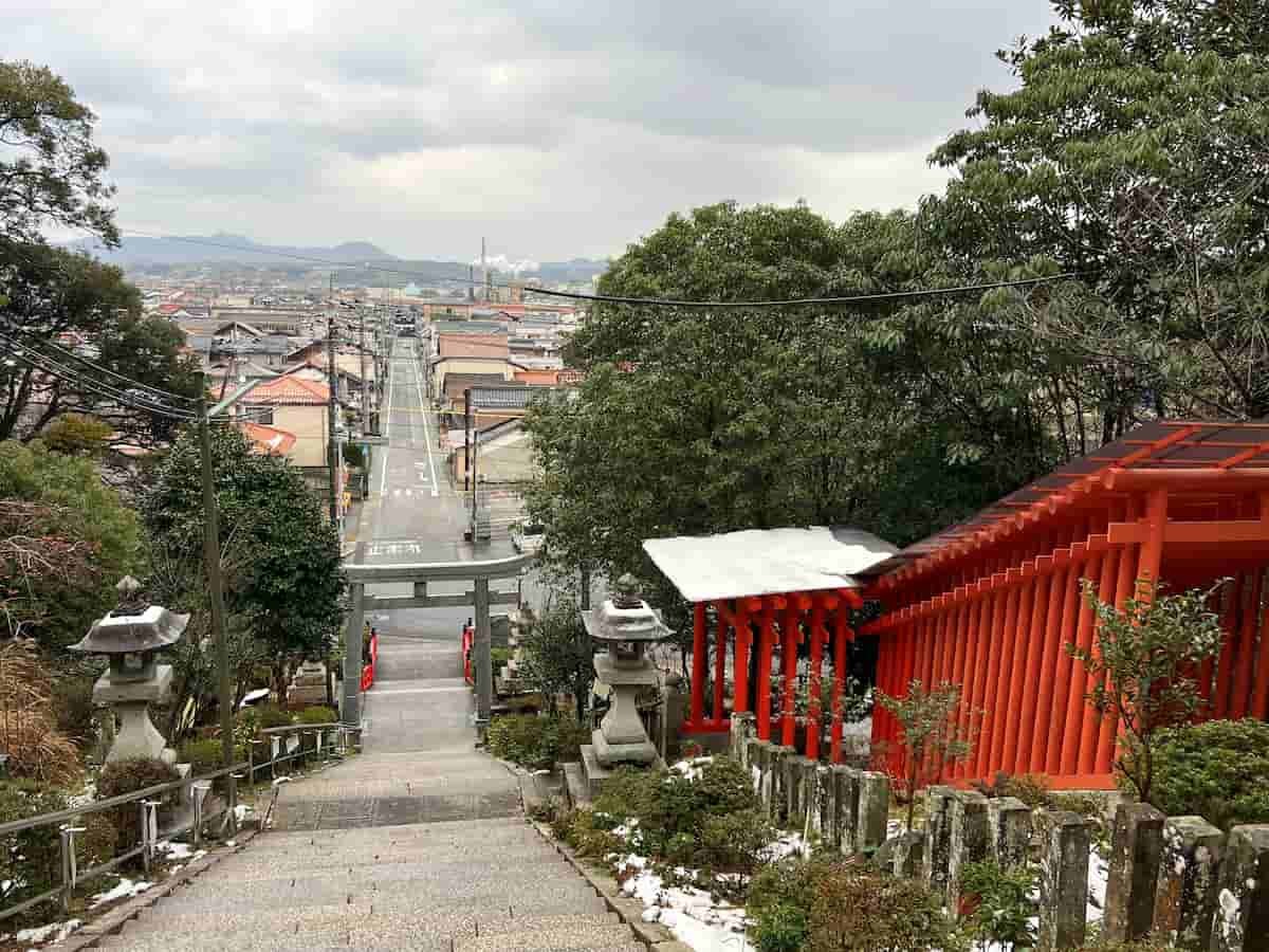 島根県益田市の『高津柿本神社』の参道沿いからの景色