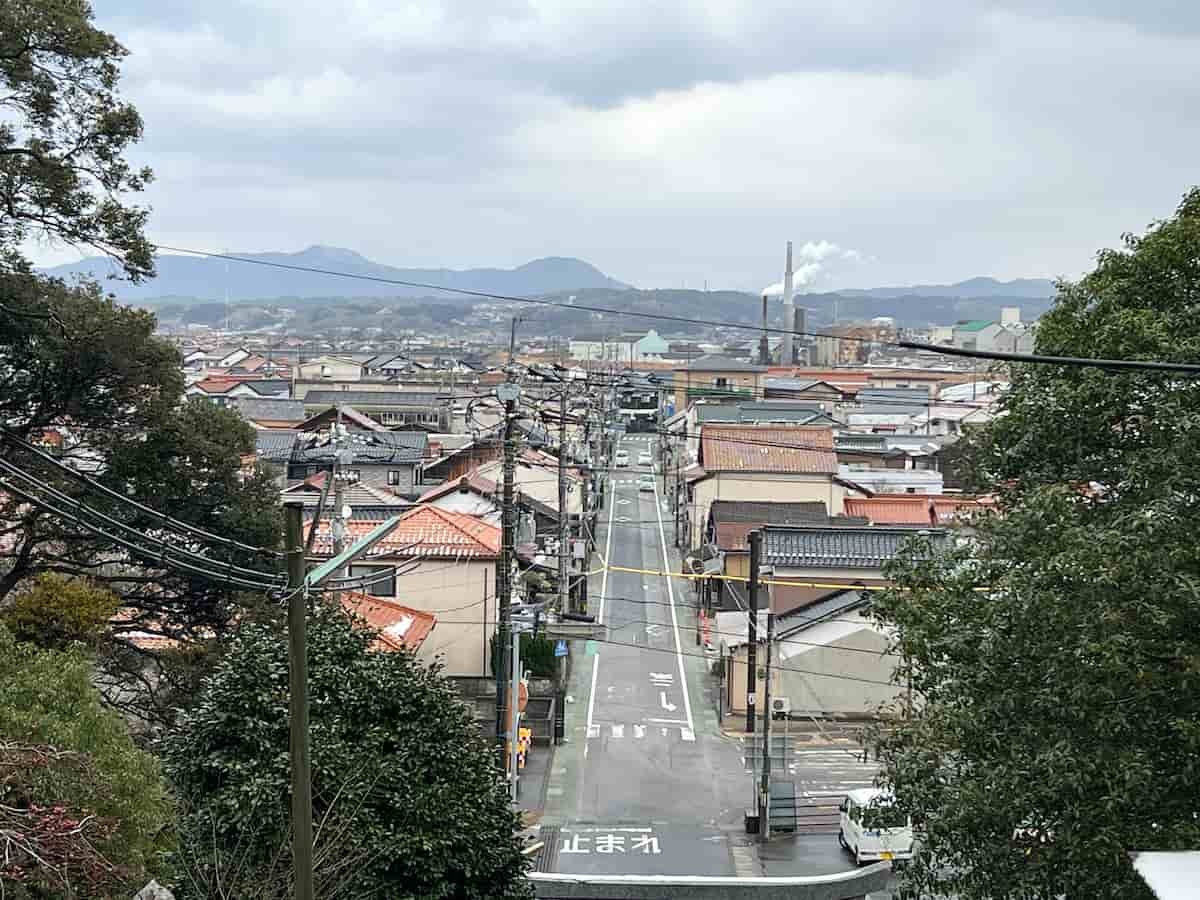 島根県益田市の『高津柿本神社』の参道沿いからの景色