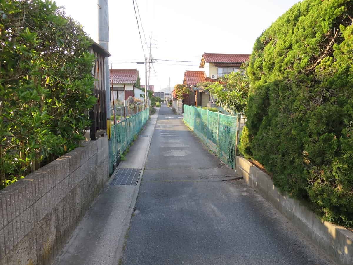 鳥取県境港市にある「ドッグラン」周辺の道