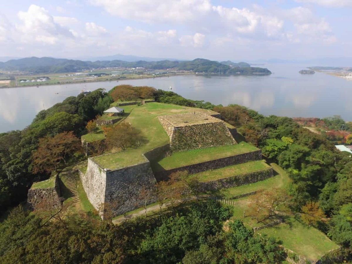 米子城跡の空撮