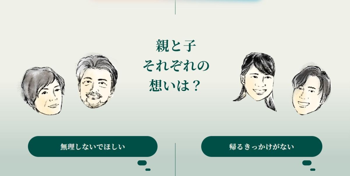 しまねＵターン親向けサイトの画面