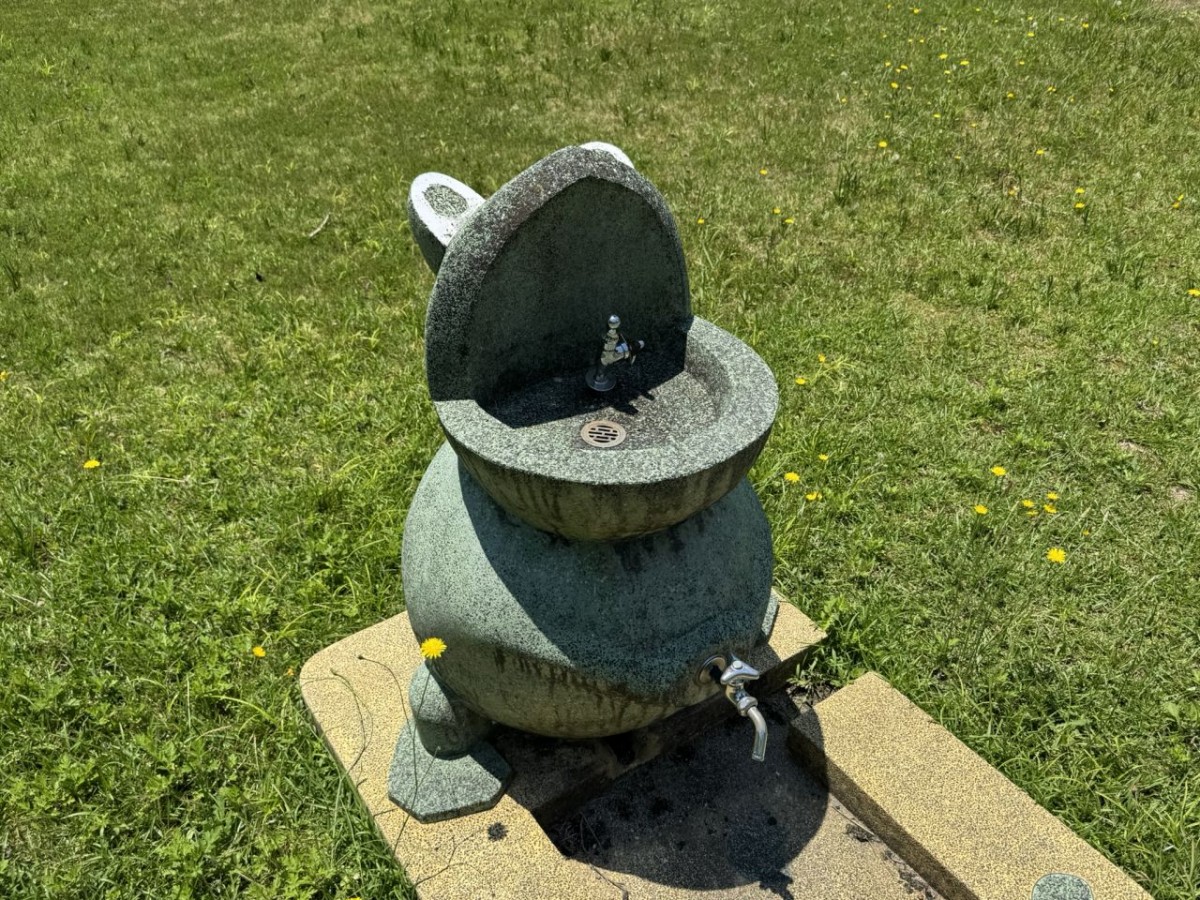 島根県雲南市にある『加茂中央公園』のカエルの水飲み場