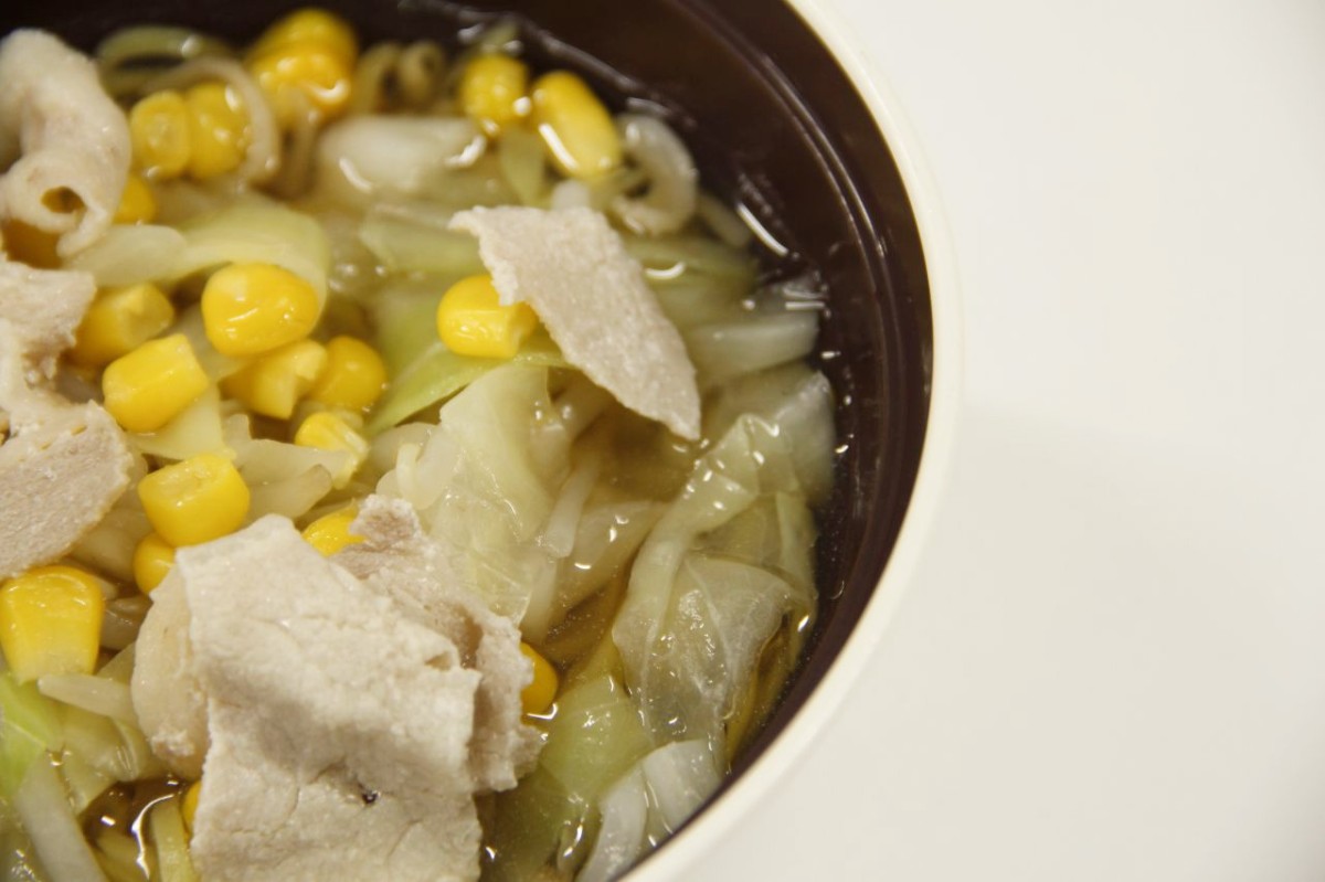 鳥取大学医学部付属病院で提供されている減塩ラーメン