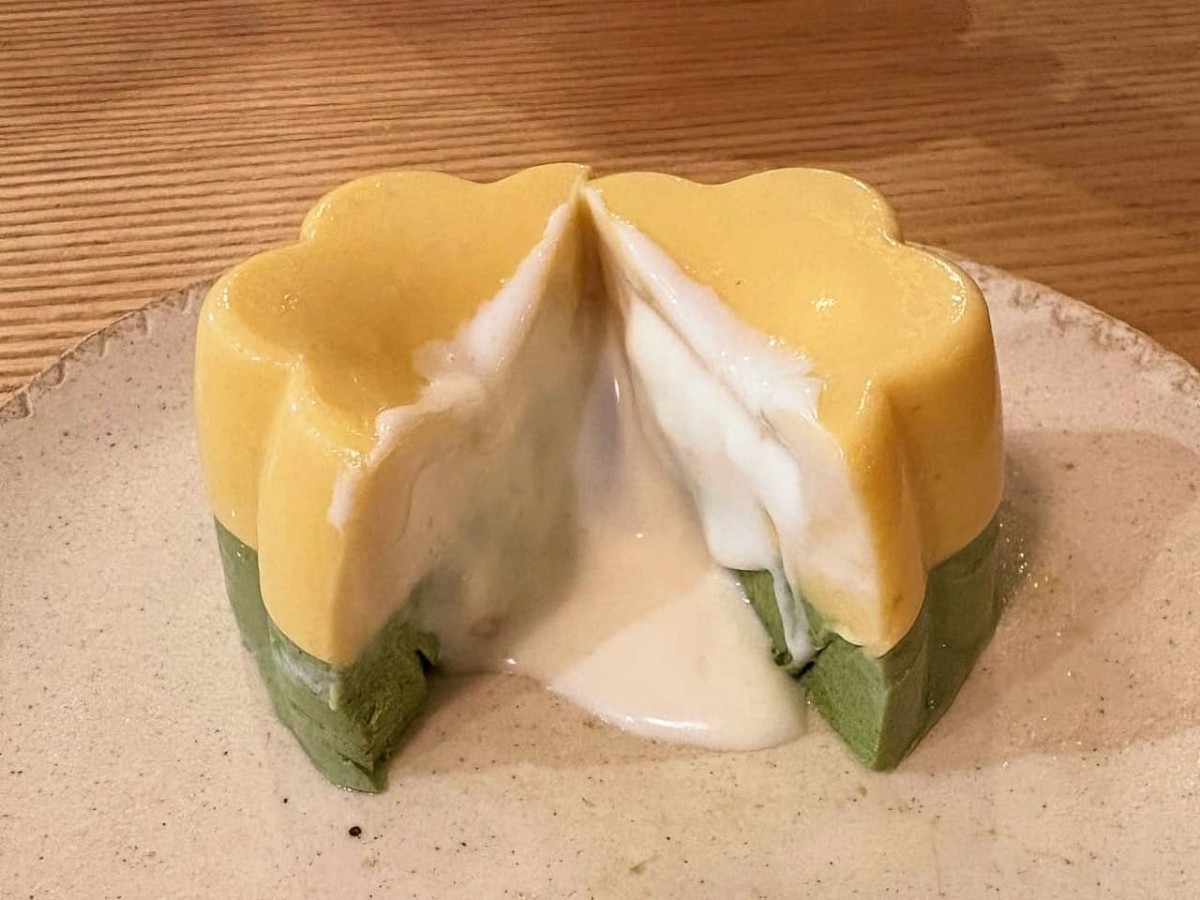 松江ぷりんの断面