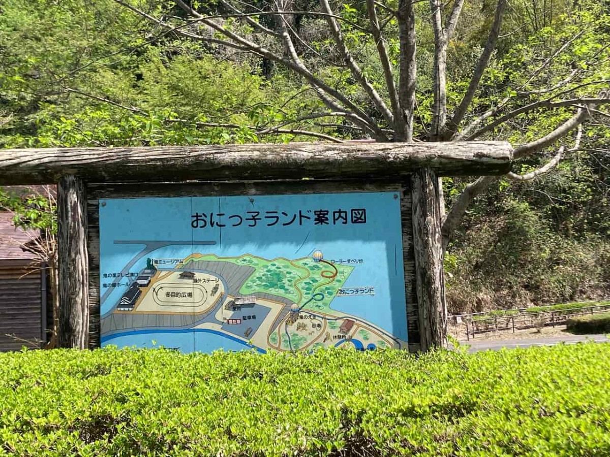 鳥取県西伯郡伯耆町にある『おにっ子ランド』の案内図