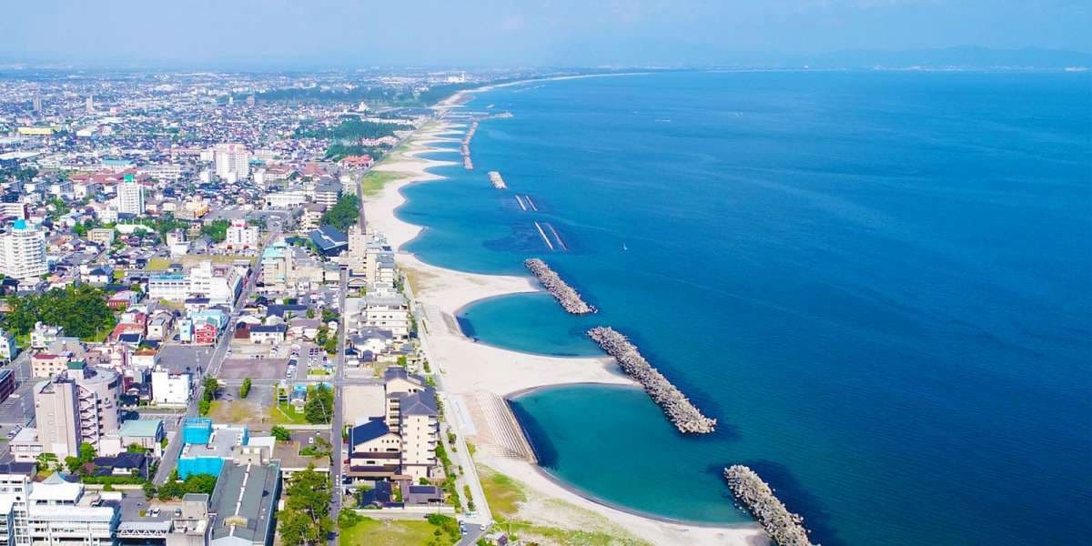 鳥取県米子市・皆生温泉の空撮