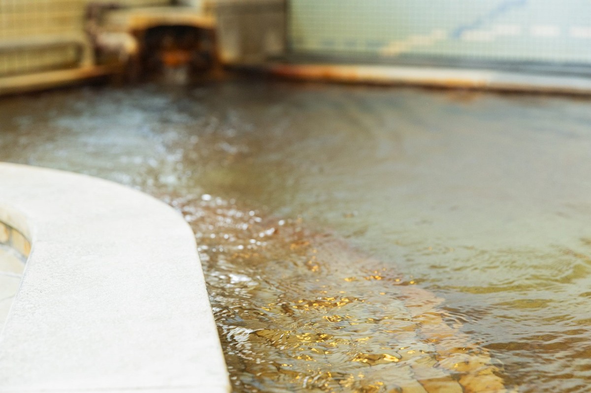 鳥取県鳥取市の日帰り温泉施設『湯谷荘』の浴場の様子