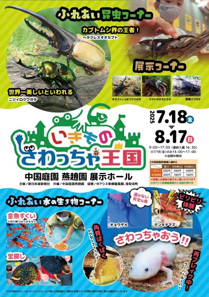 鳥取県東伯郡湯梨浜町のイベント「いきものさわっちゃ王国」のチラシ