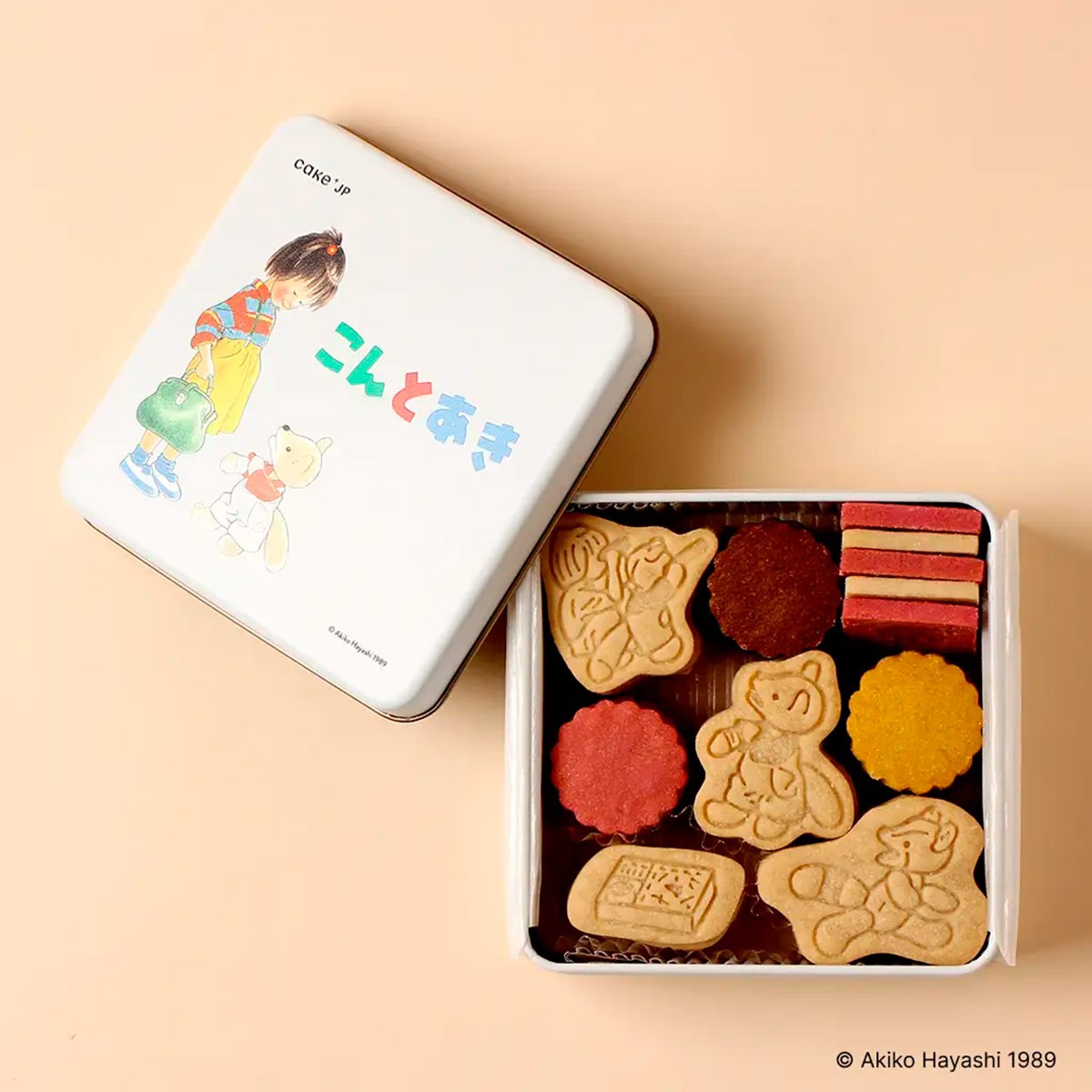 『Cake.jp』の「こんとあき」クッキー缶