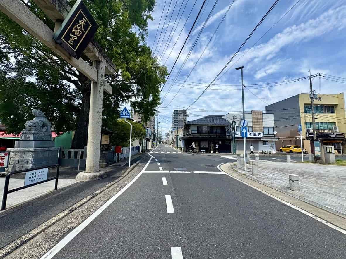 島根県松江市天神町商店街にオープン予定の『天然温泉湯屋天神』周辺の様子
