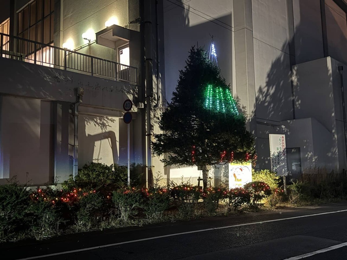 島根県松江市『東出雲体育館』前にある「交通安全クリスマスツリー」