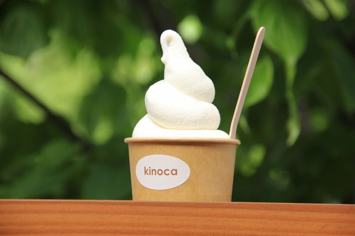 島根県雲南市にあるパンと雑貨『kinoca』で販売しているソフトクリーム