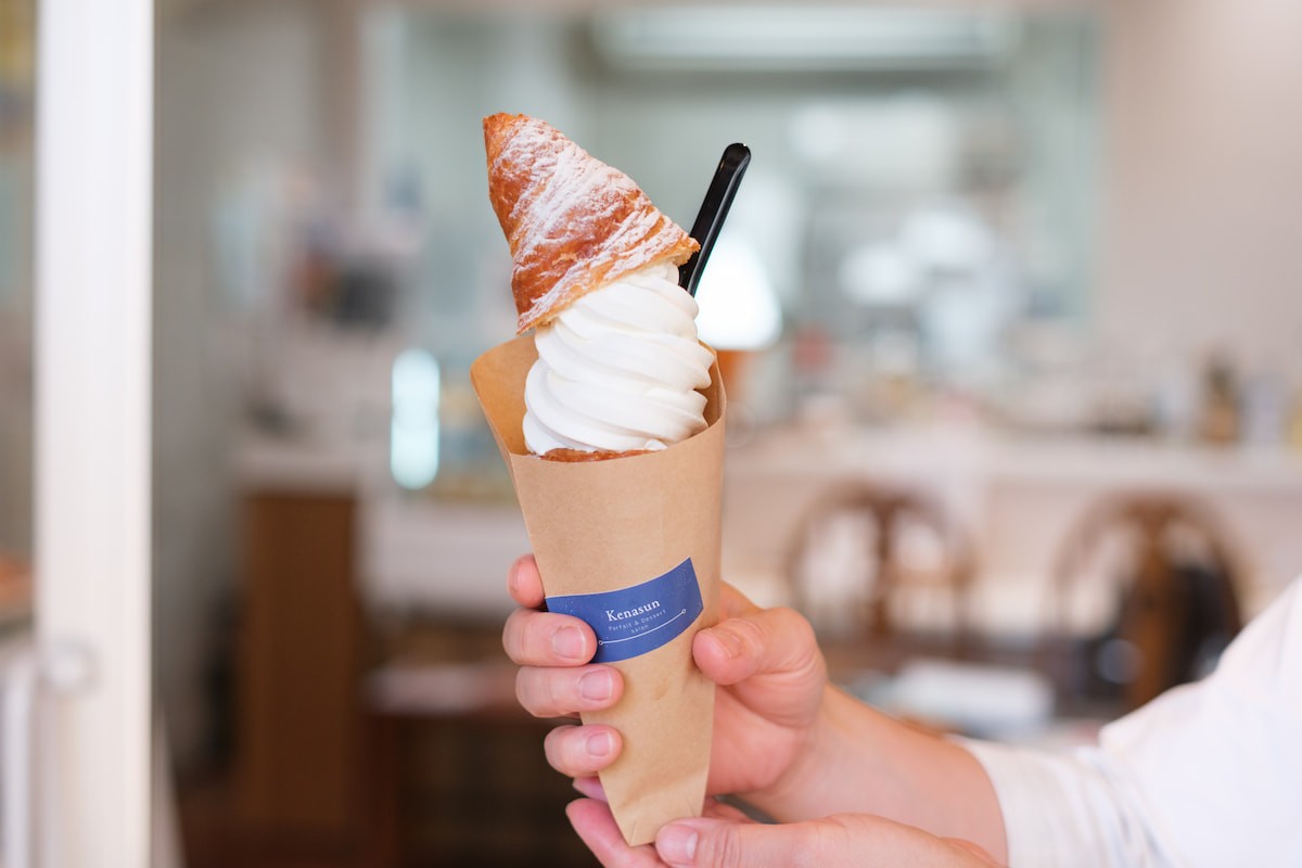 島根県松江市のスイーツ店『Kenasun』の「クロワッサンソフトクリーム」