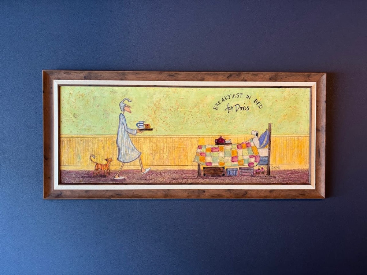 出雲市佐田町の『TAKE OUT ばなな』のカフェに飾られている絵画。