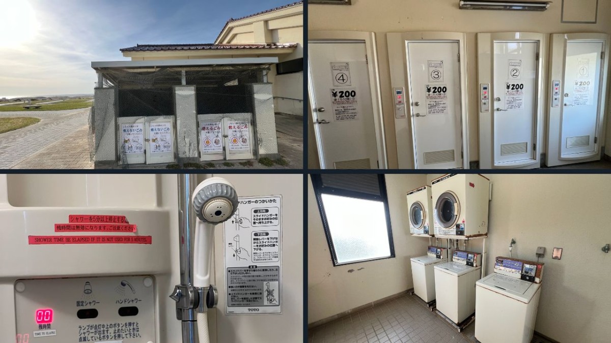 島根県浜田市にある『石見海浜公園オートキャンプ場』の様子