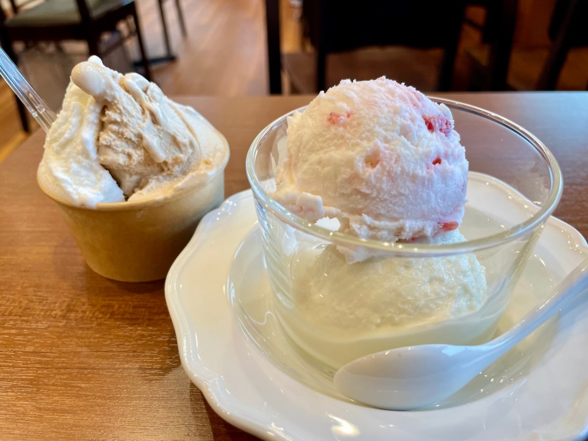 島根県安来市にあるジェラート&レストラン「ワライカワセミ」のジェラート